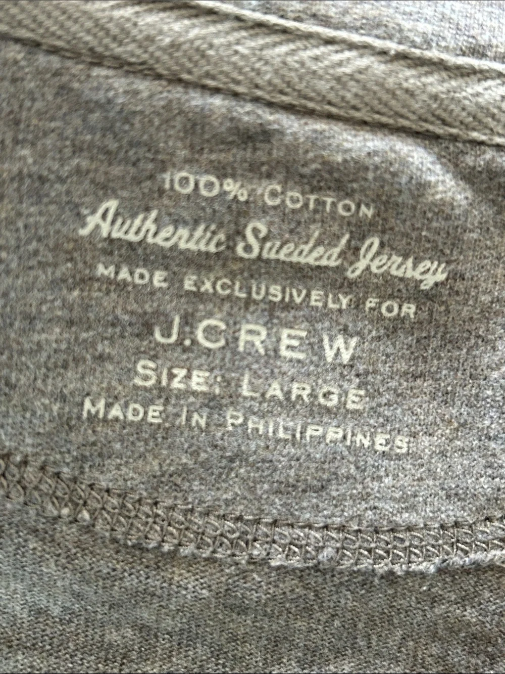 J Crew Authentic Sueded Jersey 1/4 Zip Pullover Sz L w MEASUREMENTS Brown/Tan